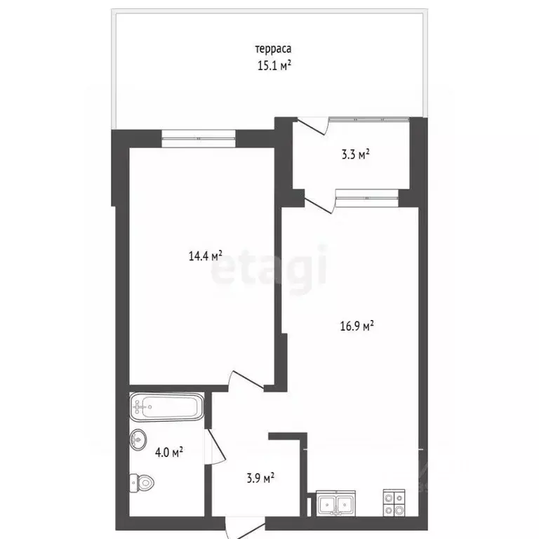 1-к кв. Тюменская область, Тюмень ул. Сергея Свиридова, 7 (39.5 м) - Фото 2