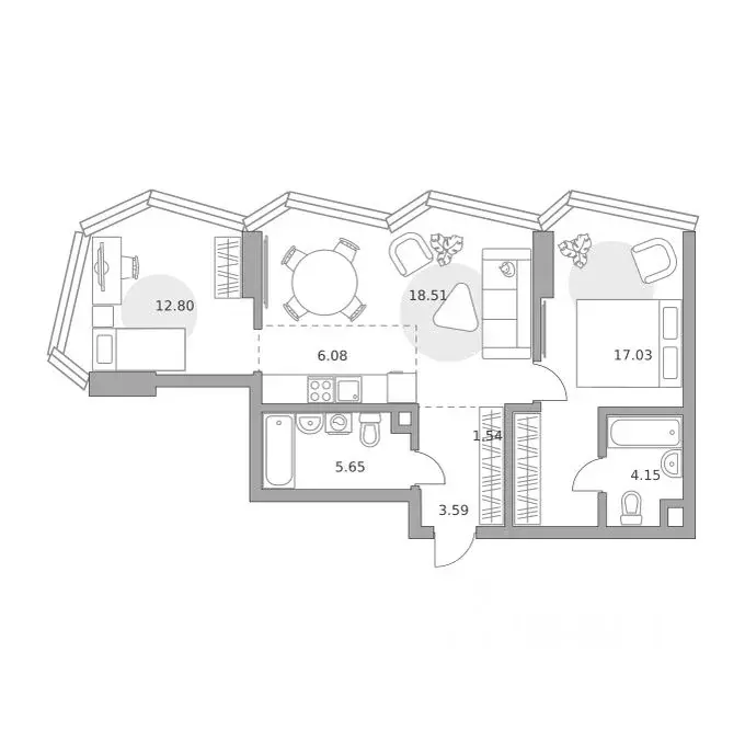 2-к кв. Москва ул. Народного Ополчения (69.35 м) - Фото 1
