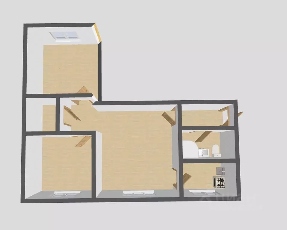 3-к кв. Ульяновская область, Ульяновск ул. Варейкиса, 47 (58.15 м) - Фото 1