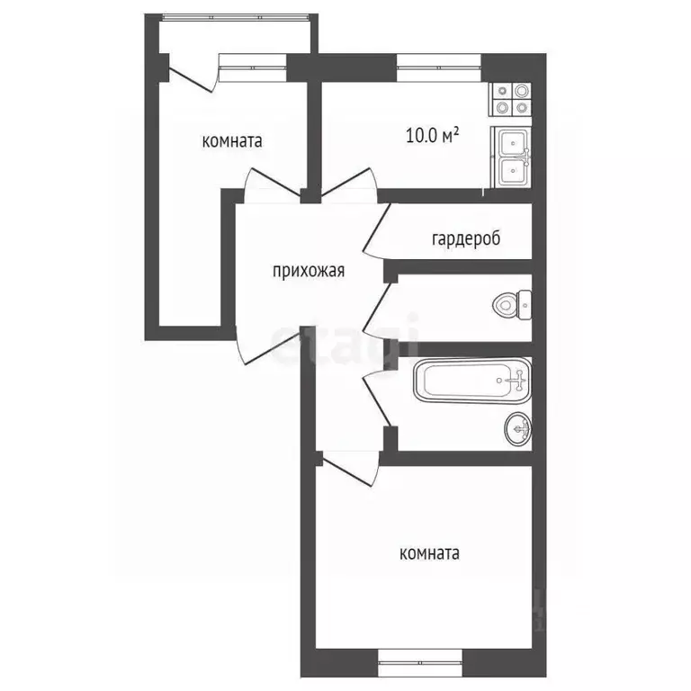 2-к кв. Владимирская область, Муром ул. Мечникова, 49 (45.8 м) - Фото 1