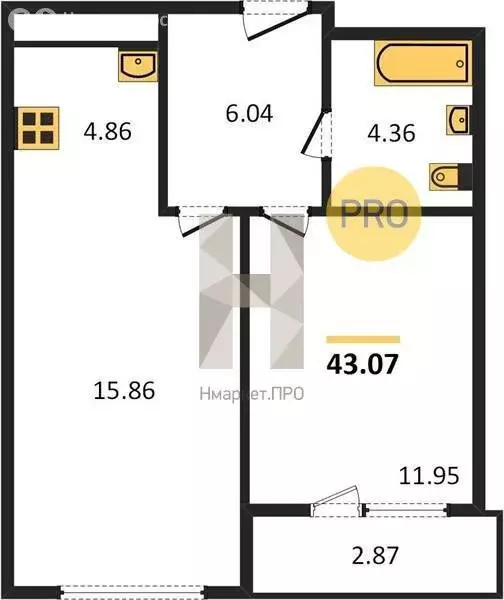 2-комнатная квартира: Новосибирск, улица Державина, 50 (45.7 м) - Фото 0