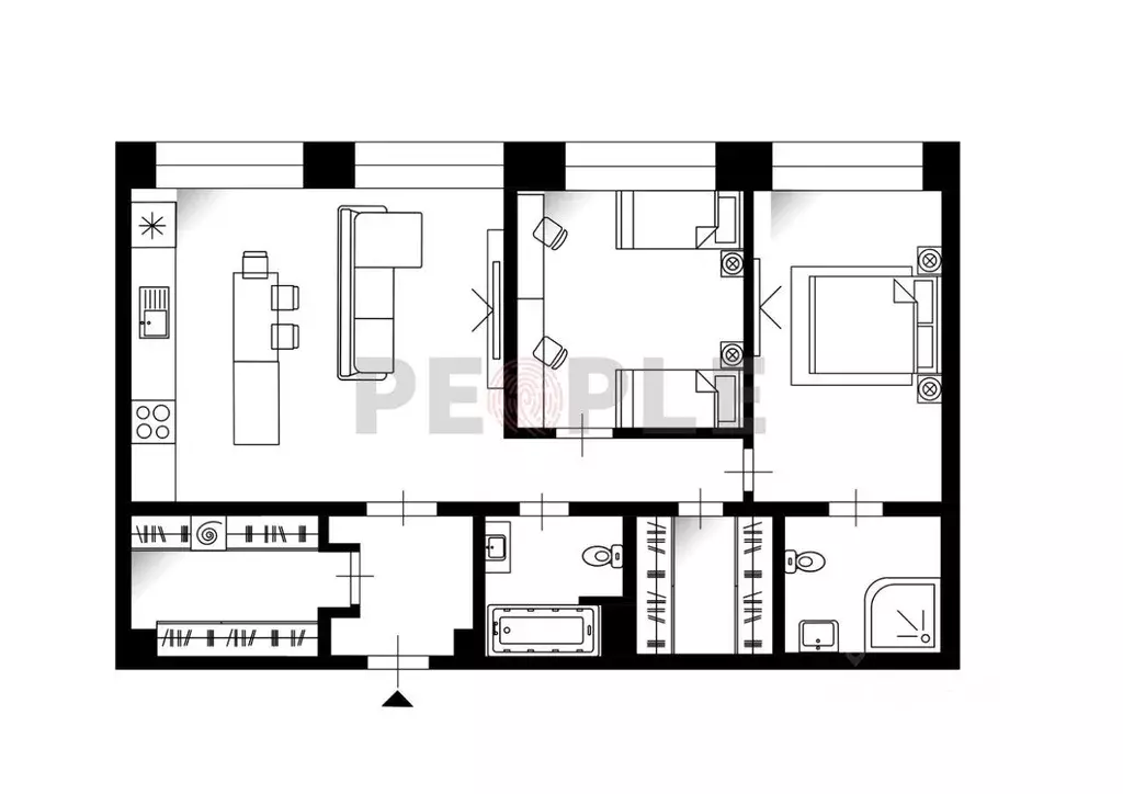 Квартира, 3 комнаты, 98 м - Фото 1