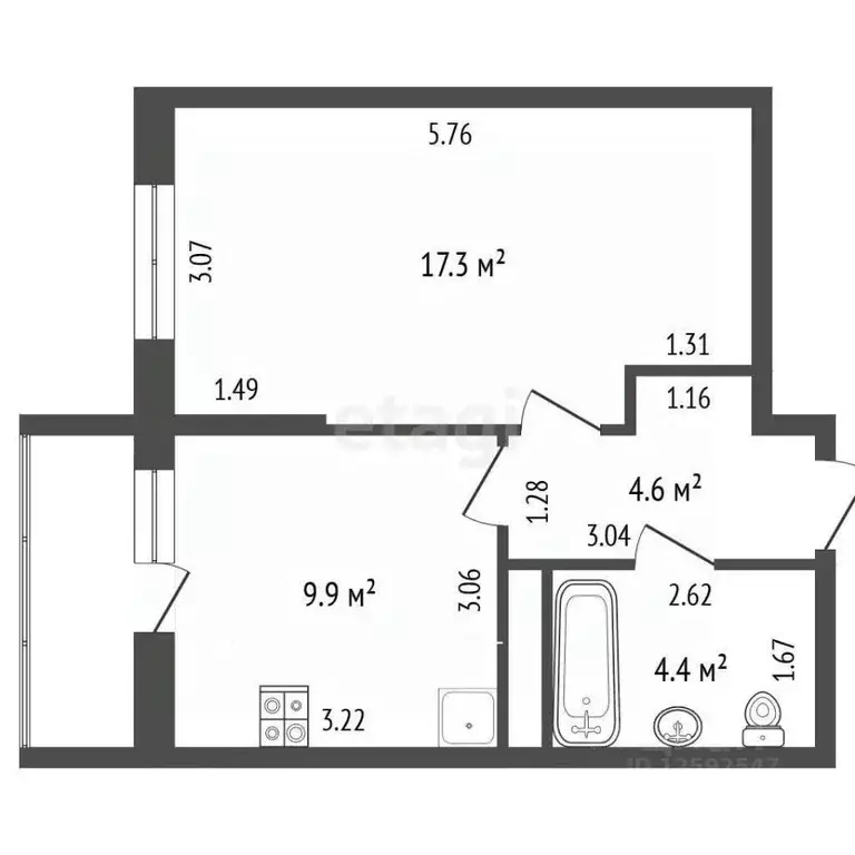 1-к кв. Крым, Симферопольский район, с. Мирное ул. Крымской Весны ... - Фото 2
