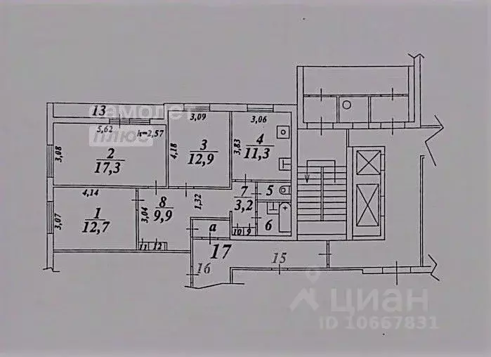 3-к кв. Московская область, Дзержинский Томилинская ул., 26 (75.7 м) - Фото 1
