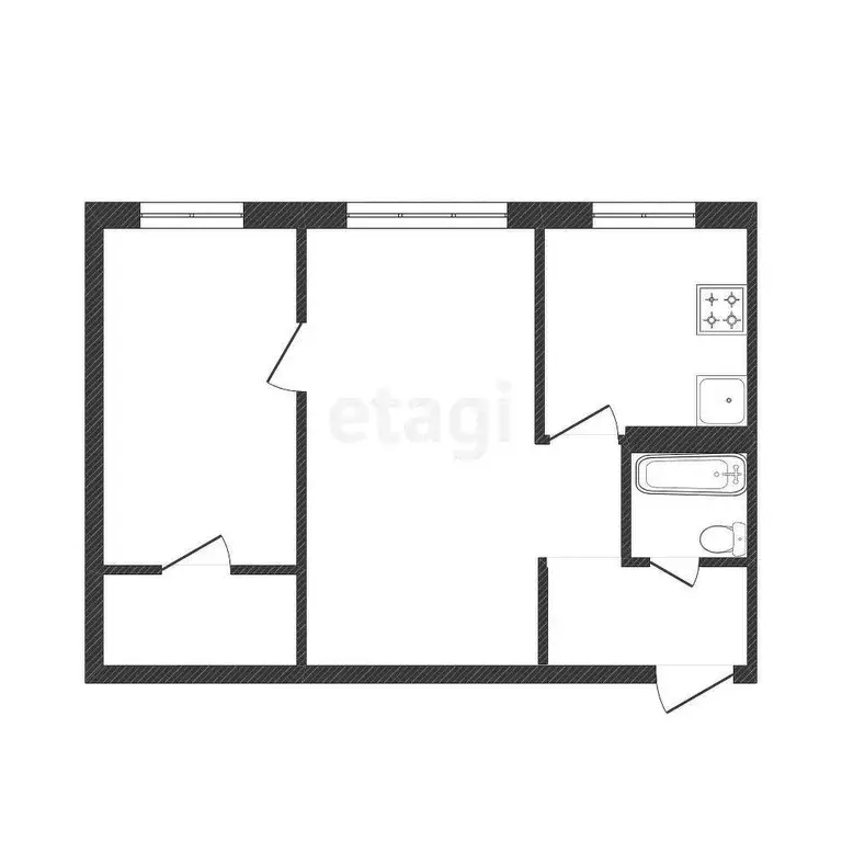 Квартира, 2 комнаты, 62 м - Фото 1