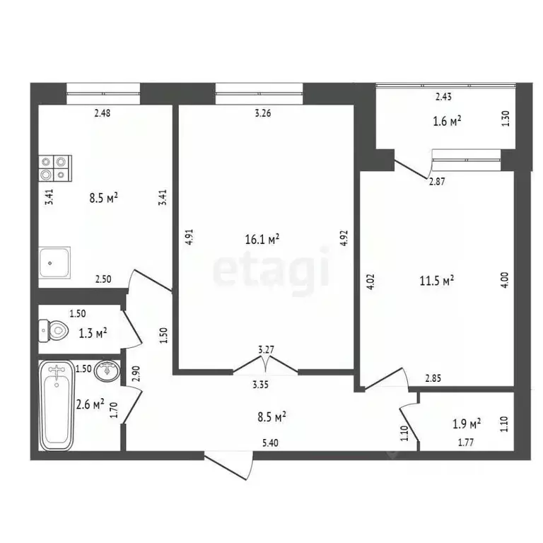 2-к кв. Башкортостан, Стерлитамак Солнечный мкр, ул. Юрматинская, 5 ... - Фото 2