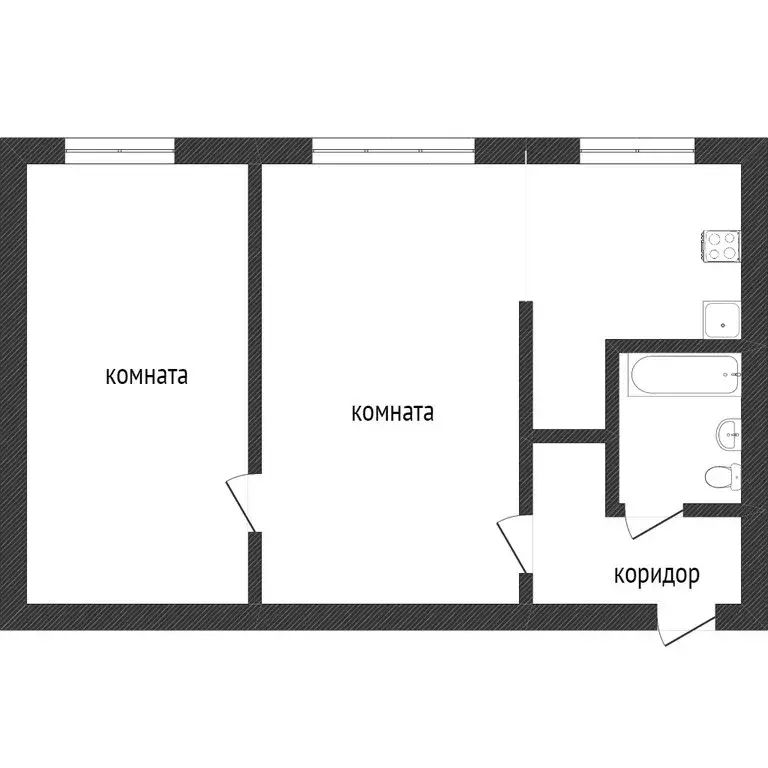2-комнатная квартира: Миасс, улица Труда, 38 (34.8 м) - Фото 1