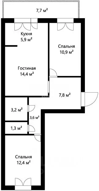 2-к кв. Томская область, Томск Солнечный мкр, ул. Герасименко, 3/16 ... - Фото 1