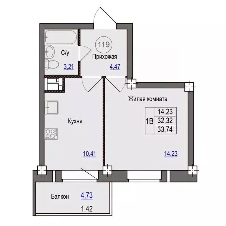 1-к кв. Псковская область, Псковский район, Завеличенская волость, д. ... - Фото 1