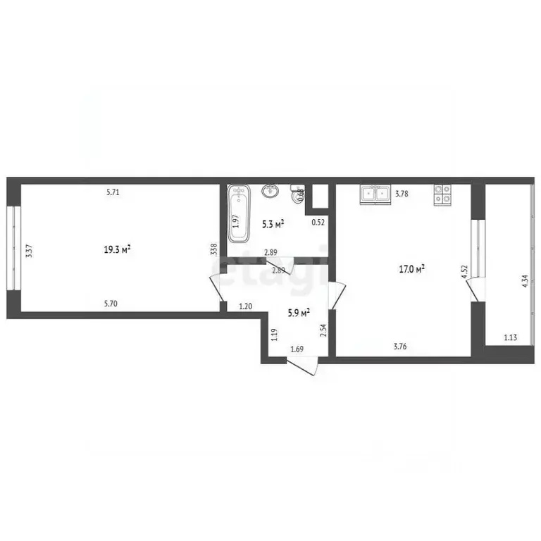 1-к кв. Чувашия, Чебоксары ул. Филиппа Лукина, 4 (47.5 м) - Фото 1