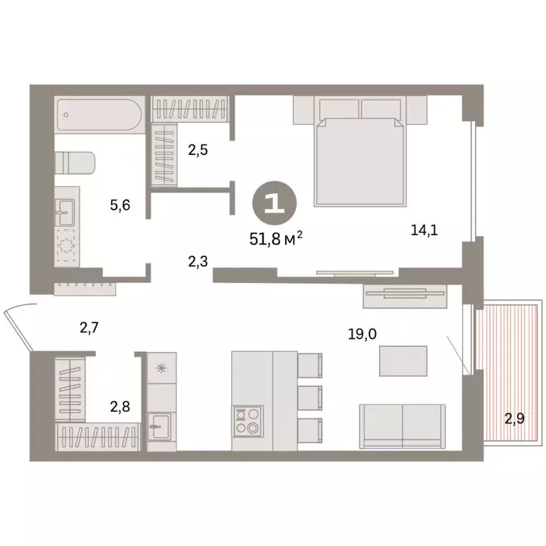 1-комнатная квартира: Екатеринбург, жилой район Сортировочный, ... - Фото 1