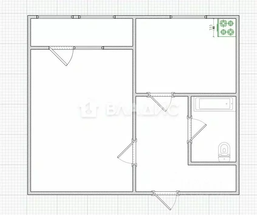 1-к кв. Пензенская область, Пензенский район, Засечный сельсовет, с. ... - Фото 2