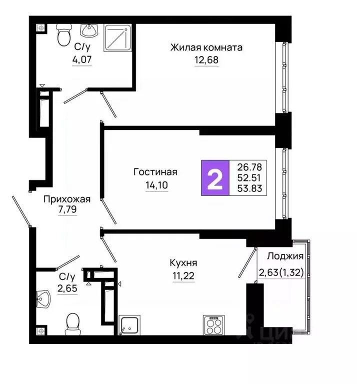 2-к кв. Ростовская область, Ростов-на-Дону Нефтекачка кв-л, Октябрь ... - Фото 0