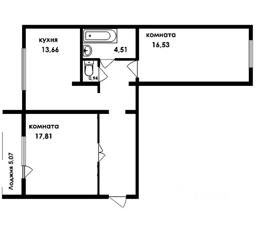 2-к кв. Омская область, Омск ул. Шебалдина, 31 (60.2 м) - Фото 1