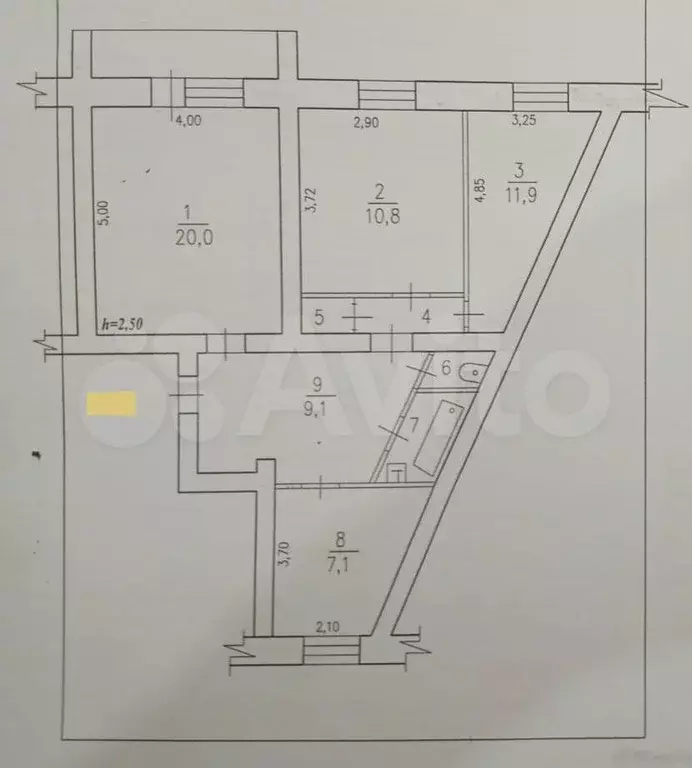 3-к. квартира, 67,1 м, 1/5 эт. - Фото 0