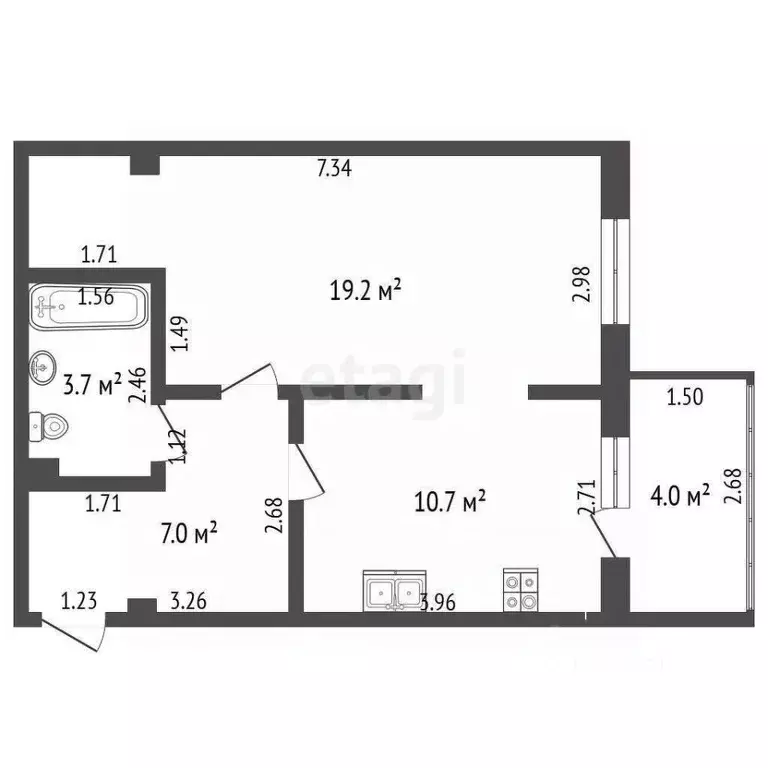 1-к кв. Саха (Якутия), Якутск ул. Жорницкого, 7/12 (40.6 м) - Фото 2