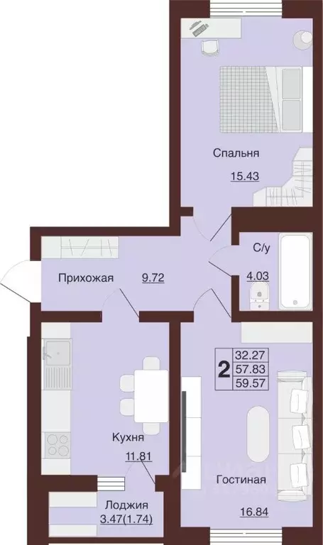 2-к кв. Оренбургская область, Оренбург Красный городок мкр, ул. ... - Фото 0