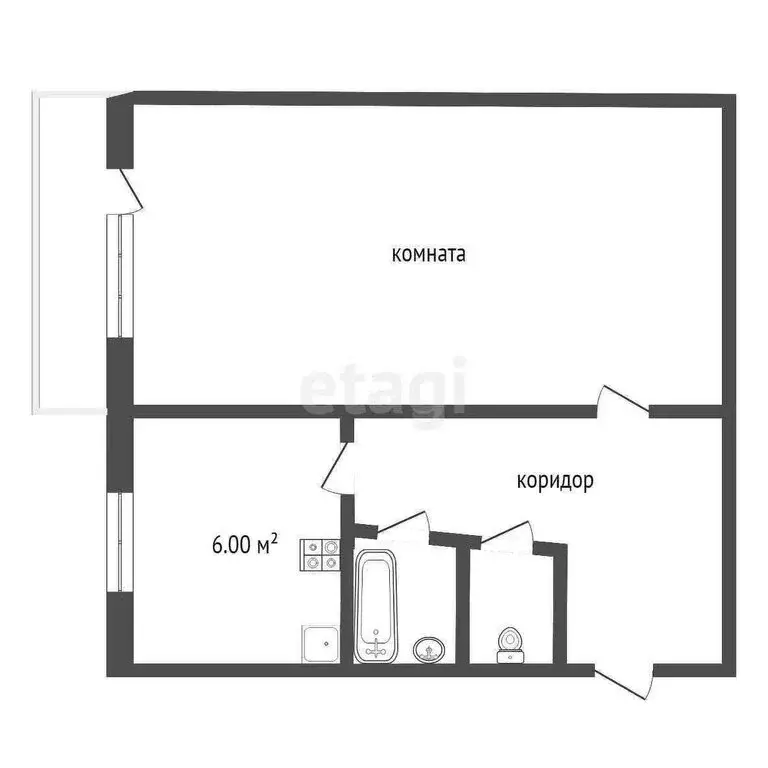 1-комнатная квартира: Нерчинск, Красноармейская улица, 86 (31.5 м) - Фото 1