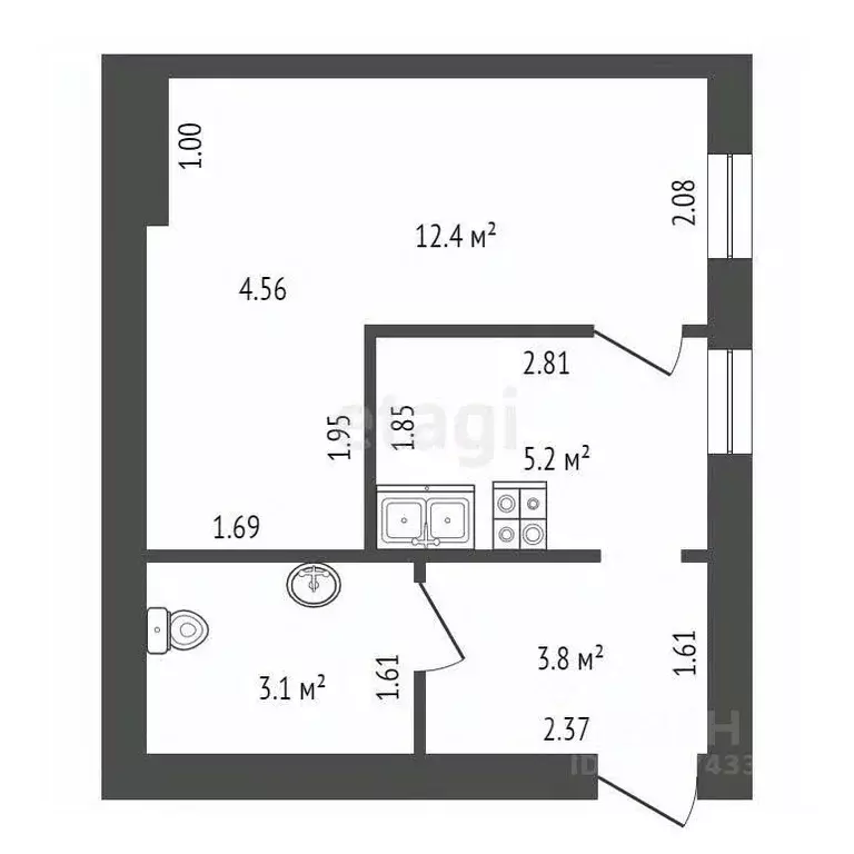 1-к кв. Санкт-Петербург Лиговский просп., 166 (24.5 м) - Фото 1