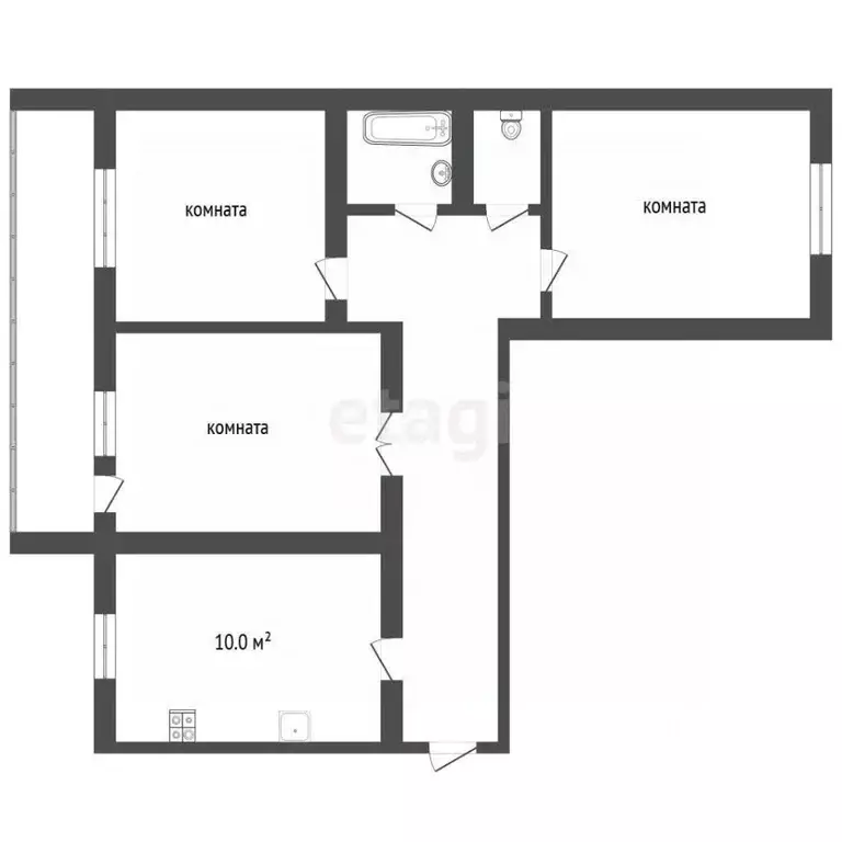 3-к кв. Владимирская область, Муром Владимирское ш., 12 (61.2 м) - Фото 1