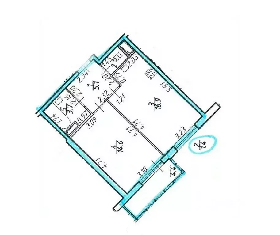 1-к кв. Санкт-Петербург дор. Кушелевская, 6к1 (41.7 м) - Фото 2