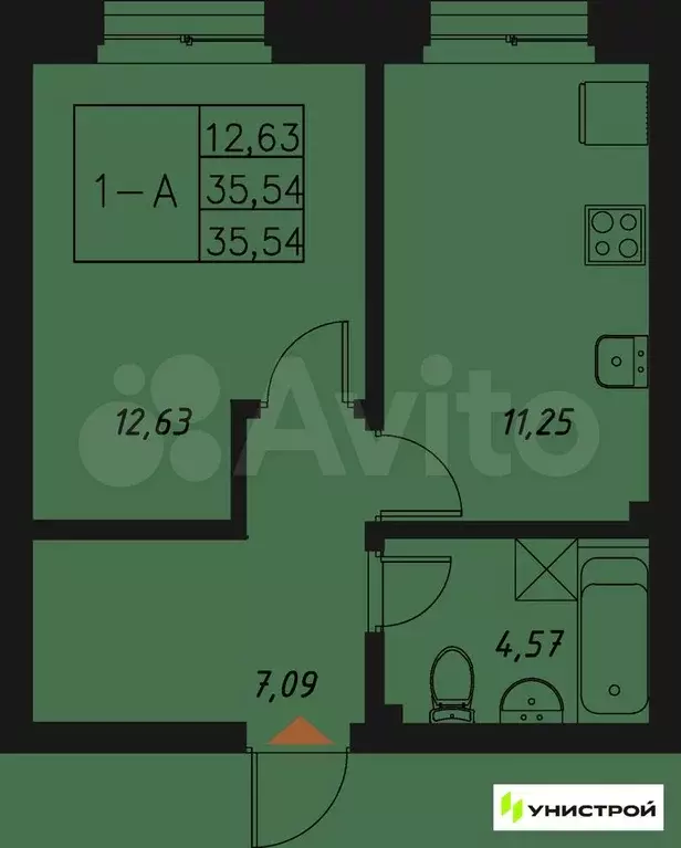 1-к. квартира, 35,5 м, 19/20 эт. - Фото 0