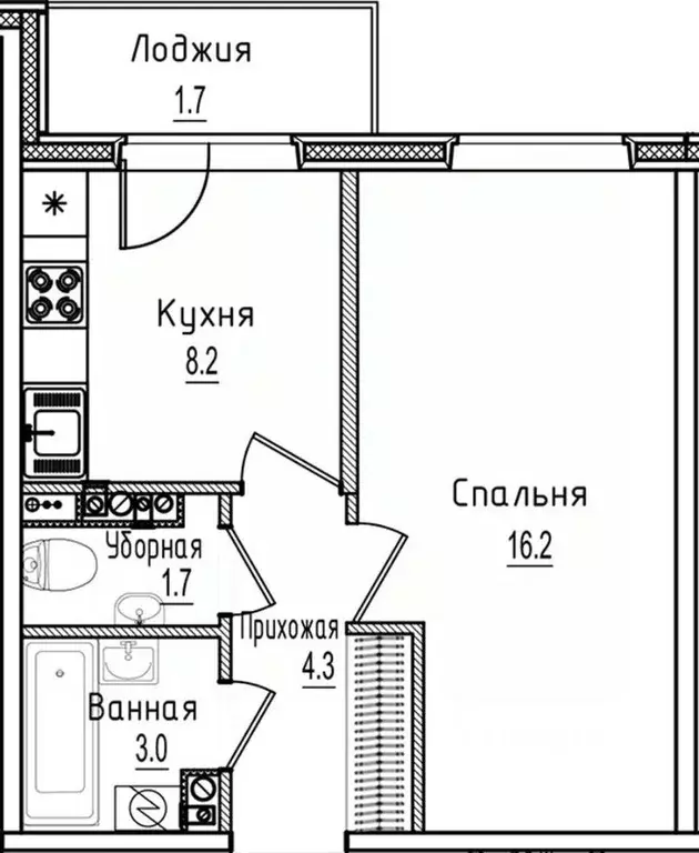 1-к кв. Новгородская область, Старая Русса ул. Чапаева, 2 (35.1 м) - Фото 1