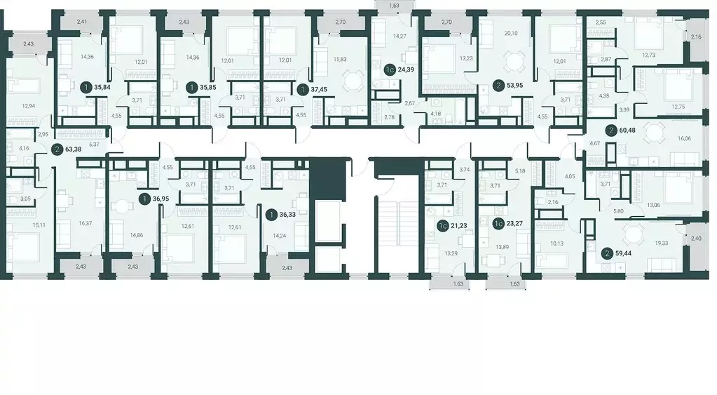 2-к кв. Тюменская область, Тюмень ул. Андрея Приказнова, 1 (59.44 м) - Фото 2