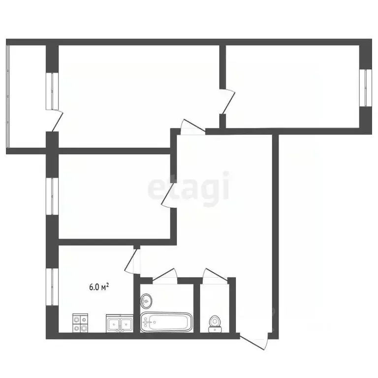 3-к кв. Московская область, Раменское Красноармейская ул., 24 (59.3 м) - Фото 2