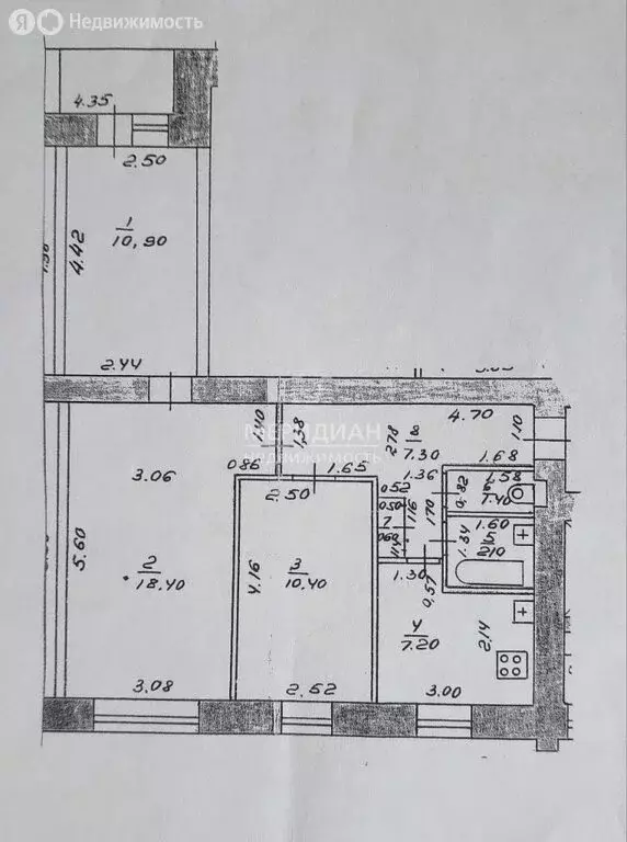 3-комнатная квартира: Нижний Новгород, улица Федосеенко, 11 (58.3 м) - Фото 0