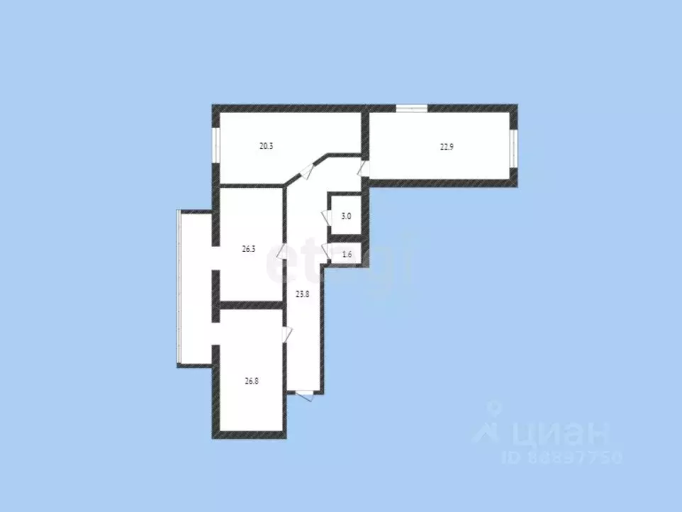 3-к кв. Карачаево-Черкесия, Черкесск ул. Панфилова, 44 (127.2 м) - Фото 1