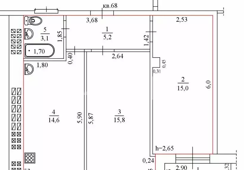2-комнатная квартира: Шахты, переулок Бродского, 10 (53.7 м) - Фото 1
