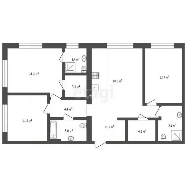 3-к кв. Тюменская область, Тюмень Новгородская ул., 20 (95.9 м) - Фото 1