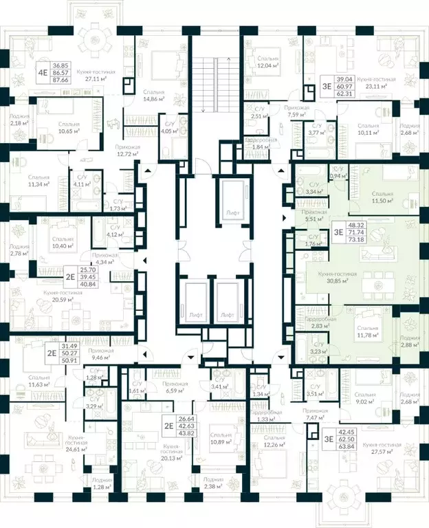 2-к кв. Башкортостан, Уфа Глумилино жилрайон, Урман Сити жилой ... - Фото 2