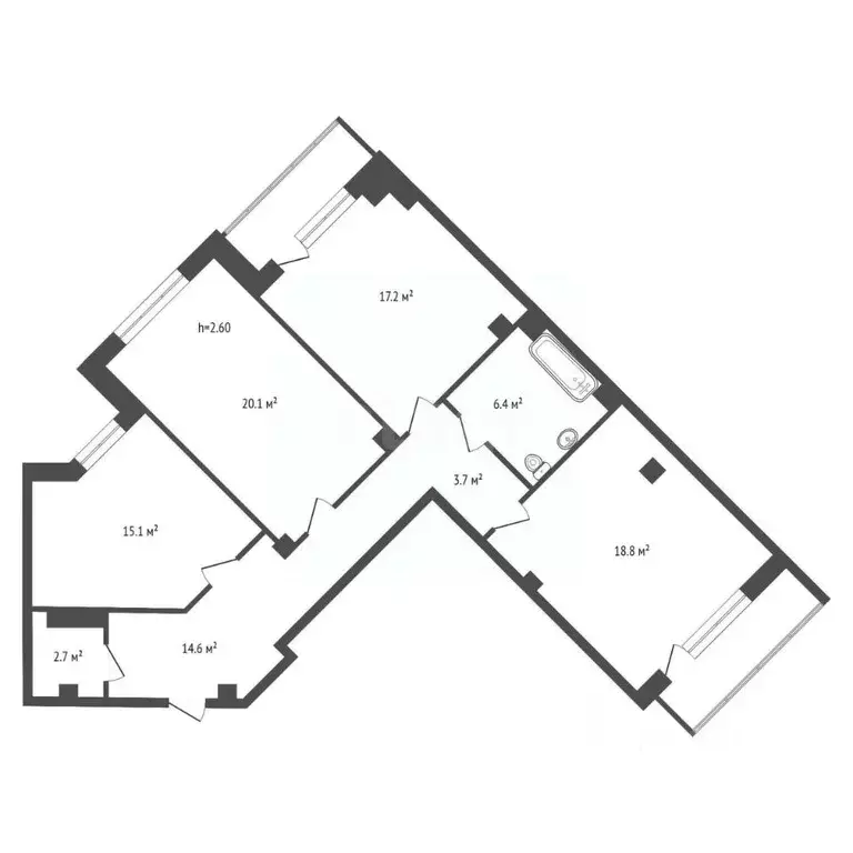 3-к кв. Красноярский край, Красноярск ул. Алексеева, 23 (98.6 м) - Фото 2