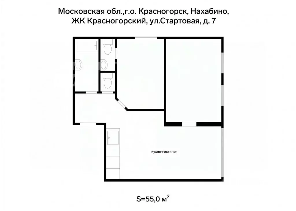 2-к кв. Московская область, Красногорск городской округ, Нахабино пгт ... - Фото 1