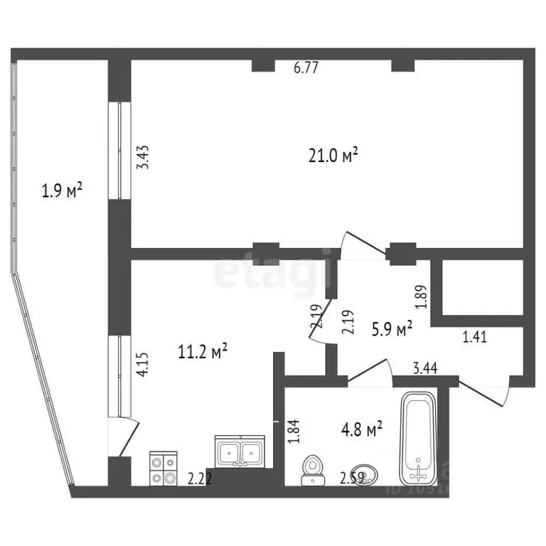 1-к кв. Крым, Феодосия ш. Симферопольское, 24Е (52.9 м) - Фото 1