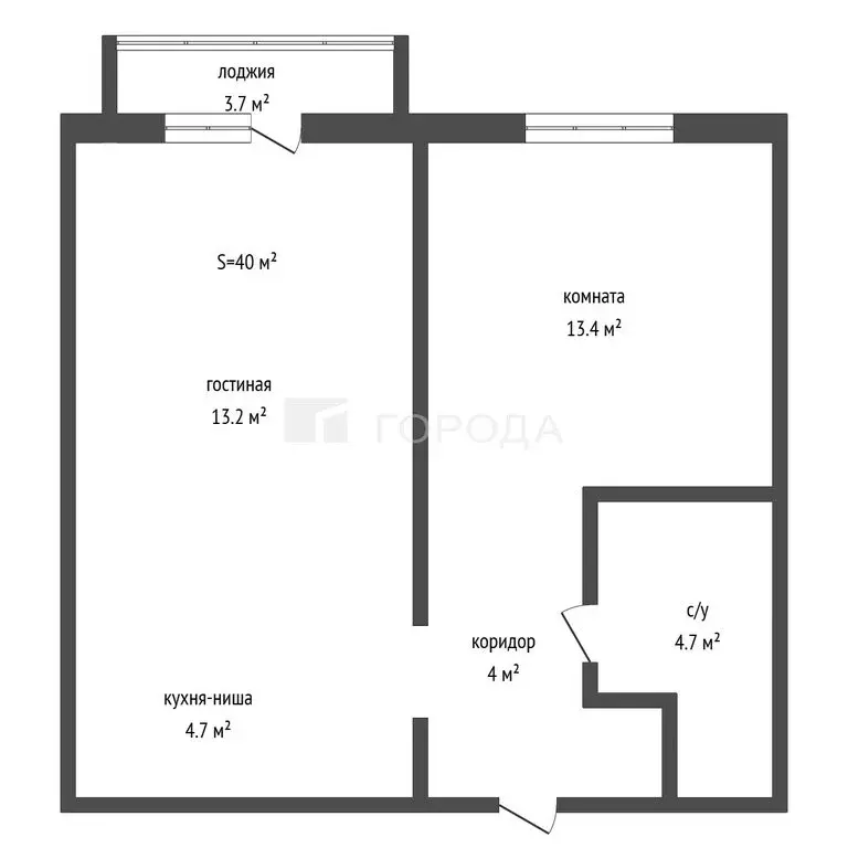 2-комнатная квартира: Алтайский край, городской округ Барнаул, рабочий ... - Фото 1