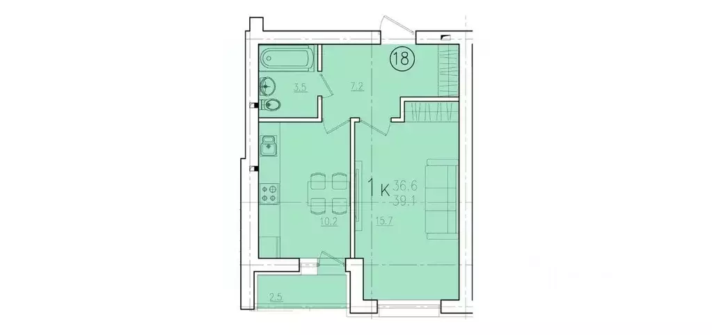 1-к кв. Саратовская область, Энгельс Энгельс-9 мкр, 2 (39.1 м) - Фото 1