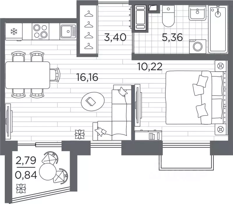 1-к кв. Санкт-Петербург Полюстровский просп., 87 (35.98 м) - Фото 1