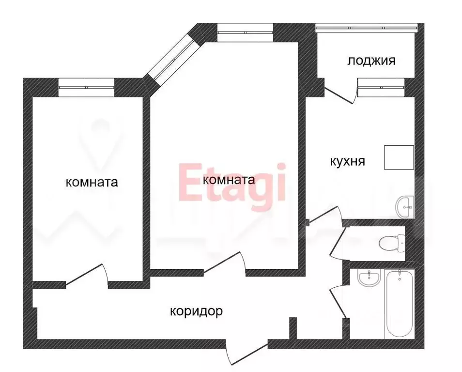 2-к кв. Саха (Якутия), Якутск ул. Свердлова, 2/1 (55.3 м) - Фото 1