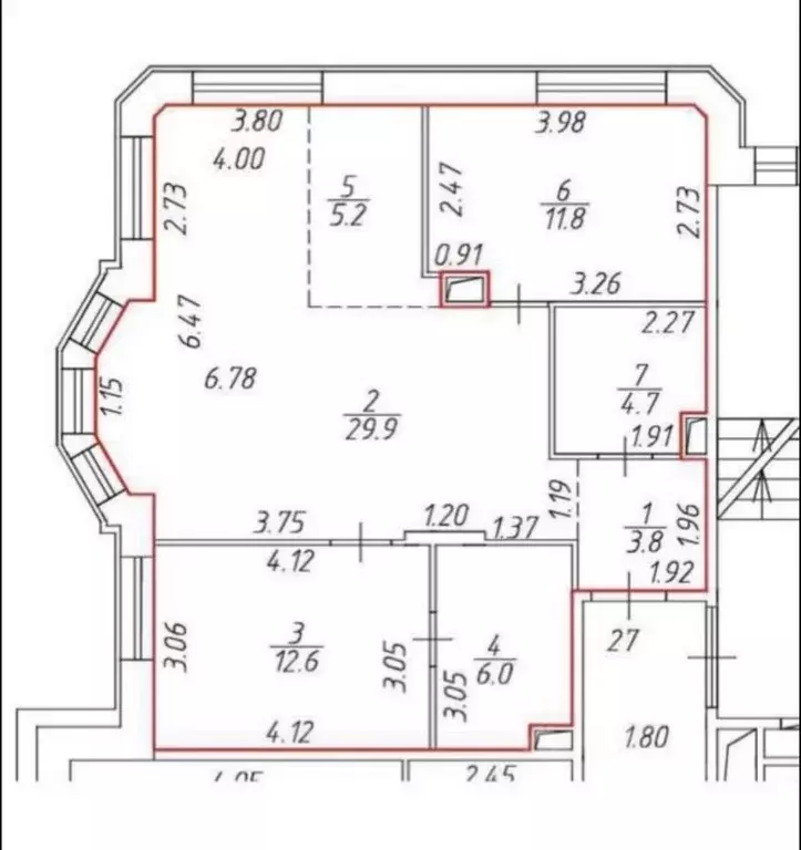 3-к кв. Санкт-Петербург 12-я Васильевского острова линия, 41к2 (75.0 ... - Фото 2