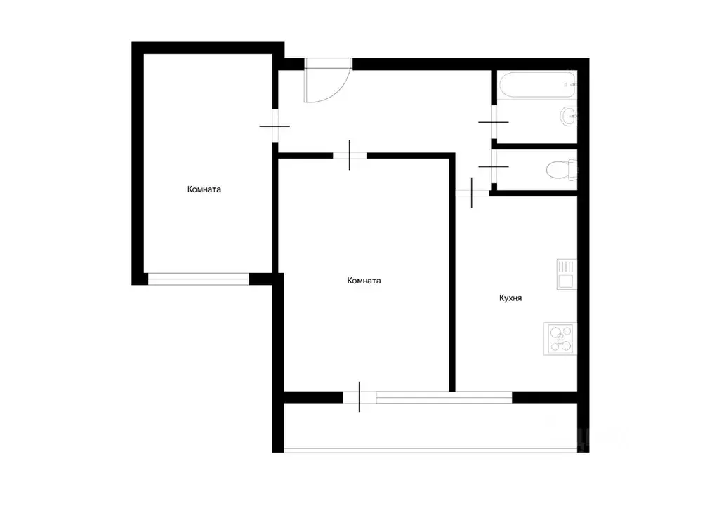 2-к кв. Татарстан, Казань ул. Айдарова, 18 (50.0 м) - Фото 2