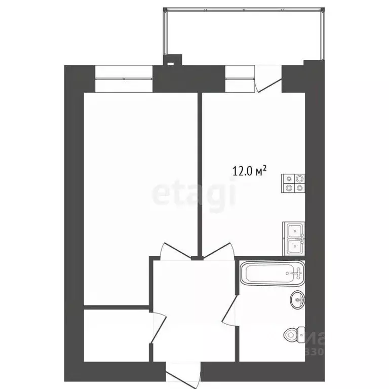 1-к кв. Томская область, Северск ул. Славского, 24 (42.0 м) - Фото 0