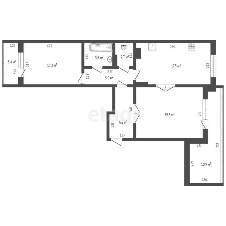 2-к кв. Крым, Симферополь ул. Тургенева (75.0 м) - Фото 1