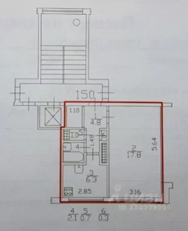 1-к кв. Ленинградская область, Кингисепп ул. Воровского, 17 (32.0 м) - Фото 2