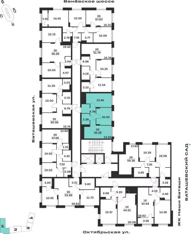 2-к кв. Тульская область, Тула ул. Самоварная, 21/1 (46.26 м) - Фото 2