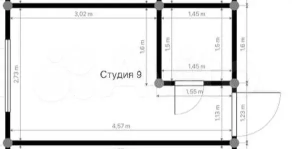 Апартаменты-студия, 12,5 м, 4/4 эт. - Фото 0