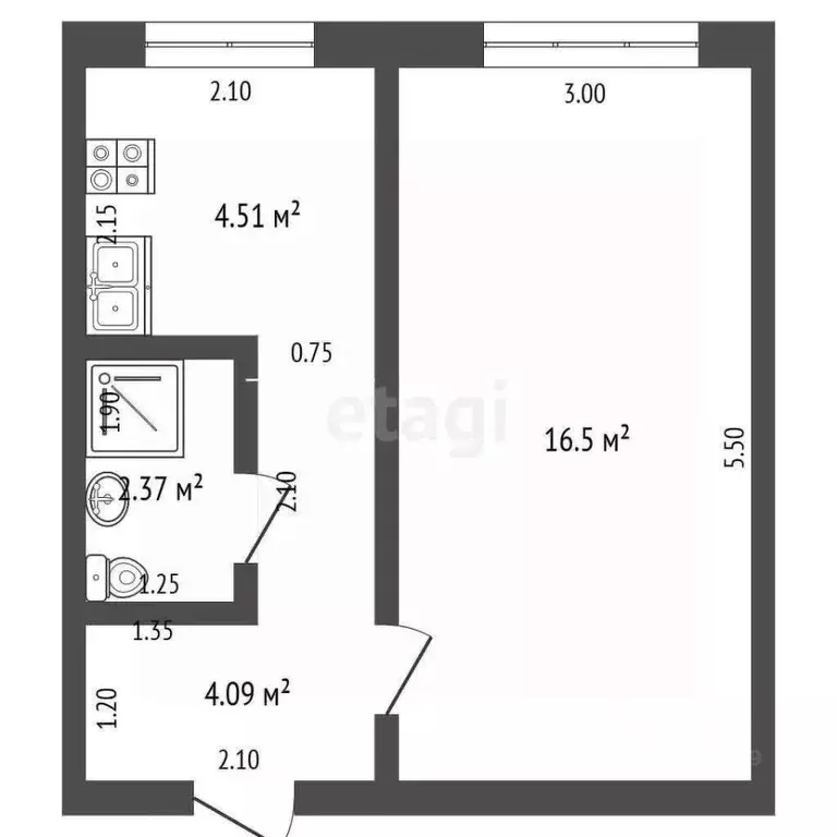 1-к кв. Мордовия, Кадошкино рп ул. Светотехническая, 9 (27.5 м) - Фото 1
