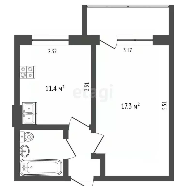 Студия Челябинская область, Челябинск Троицкий тракт, 40А (35.0 м) - Фото 2